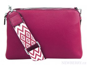 Fuchsiov rov crossbody dmsk kabelka se temi sekcemi Jessica