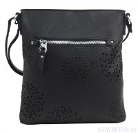 Crossbody dmska kabelka v kvetovanom dizajne ierna 5432-BB