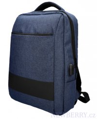 Modr batoh pre notebook 15,6 palca, USB, UNI