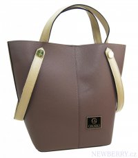 Hnedo-bov s fialovm ndychom shopper dmska kabelka S683 GROSSO